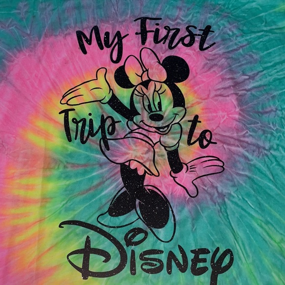 Neon Tie Dye My First Trip to Disney T-Shirt - Picture 2 of 8